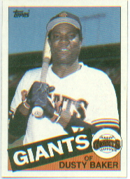 1985 Topps Baseball Cards      165     Dusty Baker